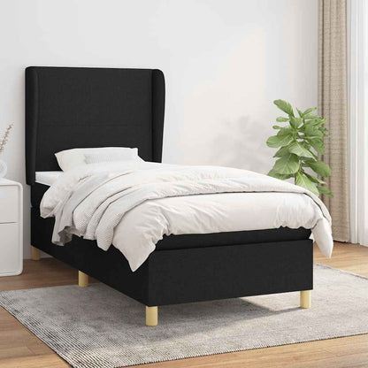 Giroletto a Molle con Materasso Nero 90x200 cm in Tessuto | homemem39