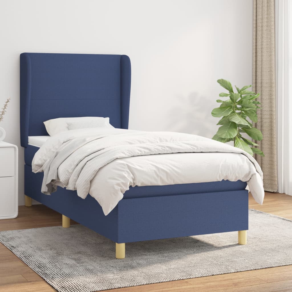 Giroletto a Molle con Materasso Blu 90x200 cm inTessuto | homemem39