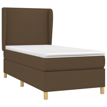 Giroletto a Molle con Materasso Marrone Scuro 100x200cm Tessuto | homemem39