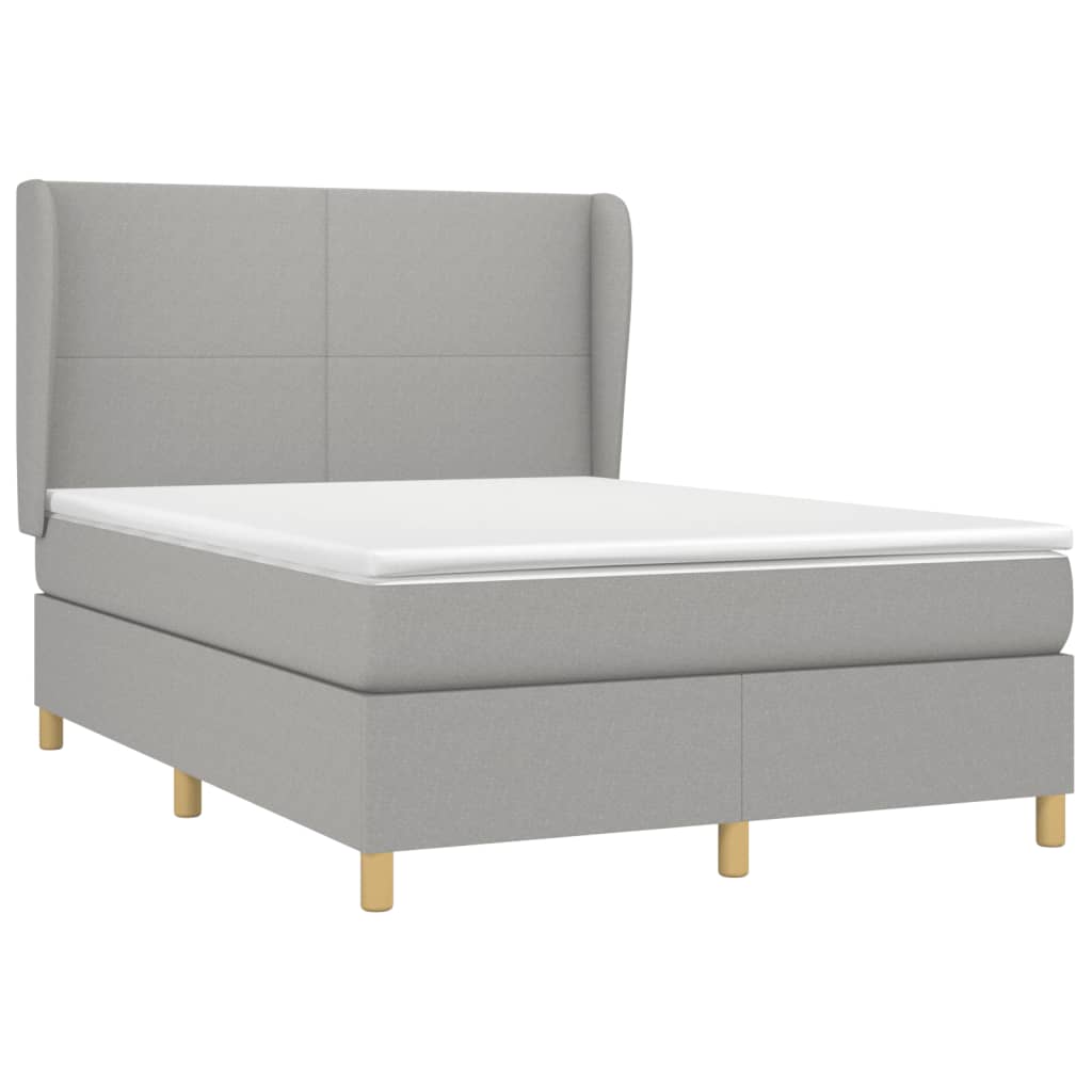 Giroletto a Molle con Materasso Grigio Chiaro 140x190cm Tessuto | homemem39