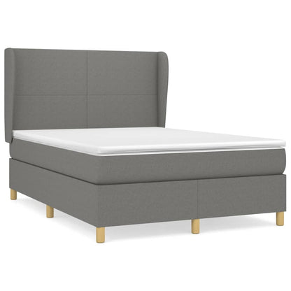 Giroletto a Molle con Materasso Grigio Scuro 140x190 cm Tessuto | homemem39