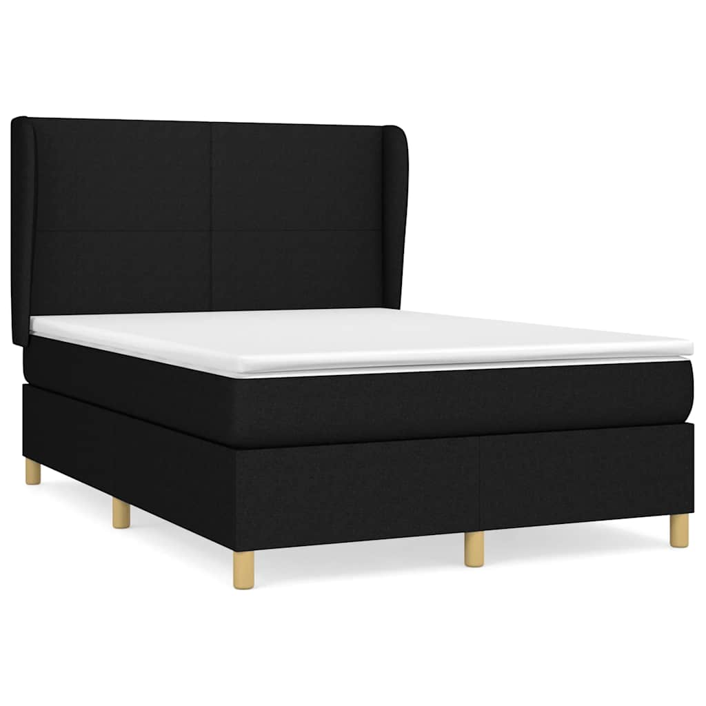 Giroletto a Molle con Materasso Nero 140x190 cm in Tessuto | homemem39