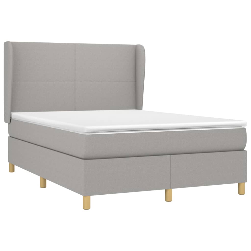 Giroletto a Molle con Materasso Grigio Chiaro 140x200cm Tessuto | homemem39