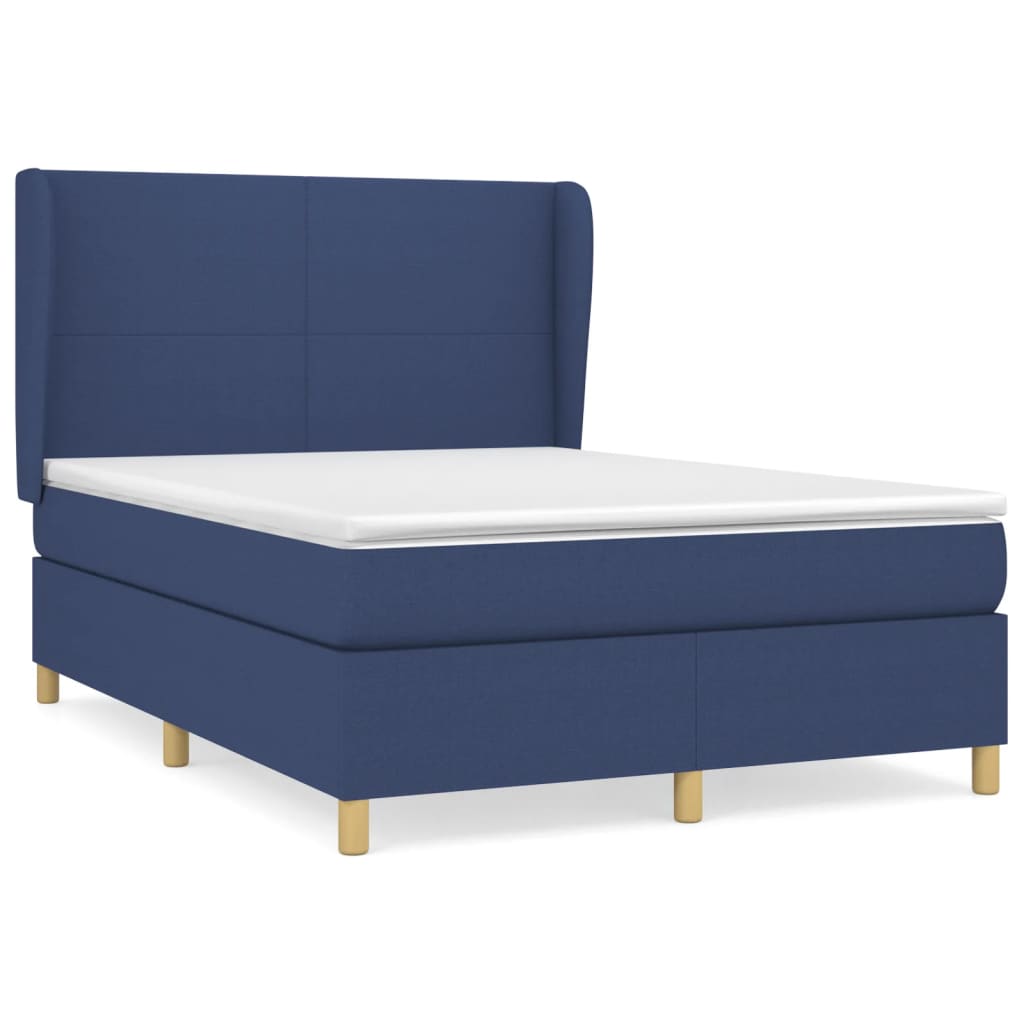 Giroletto a Molle con Materasso Blu 140x200 cm in Tessuto | homemem39