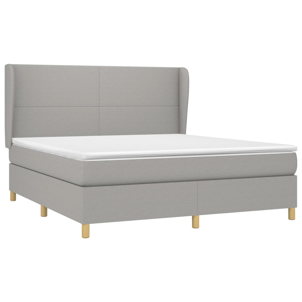 Giroletto a Molle con Materasso Grigio Chiaro160x200 cm Tessuto | homemem39