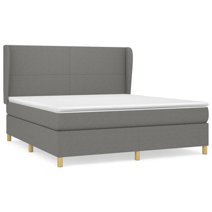 Giroletto a Molle con Materasso Grigio Scuro 160x200 cm Tessuto | homemem39