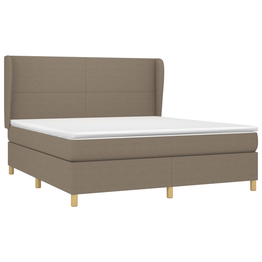 Giroletto a Molle con Materasso Tortora 160x200 cm in Tessuto | homemem39
