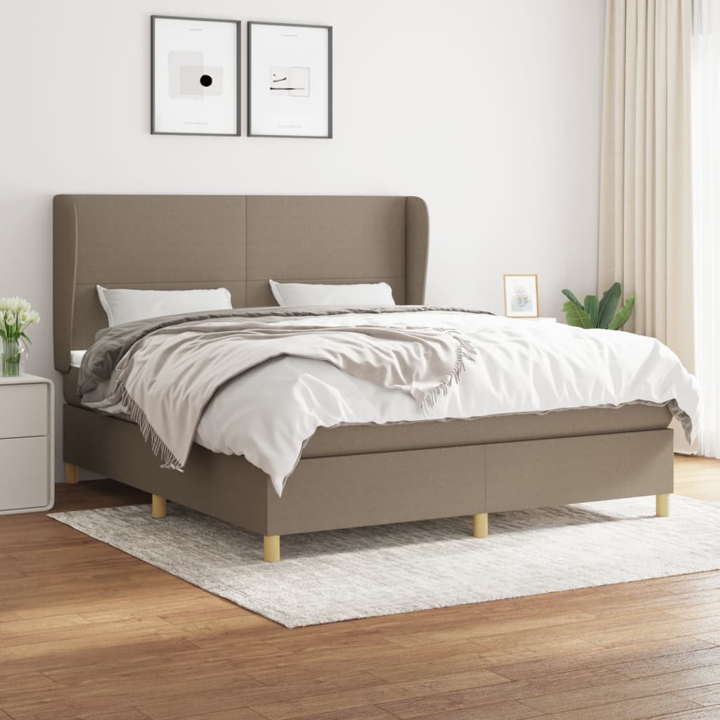 Giroletto a Molle con Materasso Tortora 160x200 cm in Tessuto | homemem39