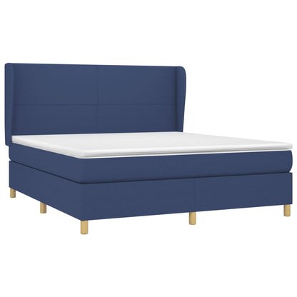 Giroletto a Molle con Materasso Blu 160x200 cm in Tessuto | homemem39