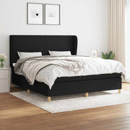 Giroletto a Molle con Materasso Nero 180x200 cm in Tessuto | homemem39