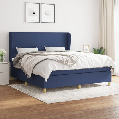 Giroletto a Molle con Materasso Blu 180x200 cm in Tessuto | homemem39