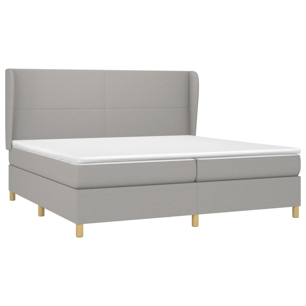 Giroletto a Molle con Materasso Grigio Chiaro 200x200cm Tessuto | homemem39