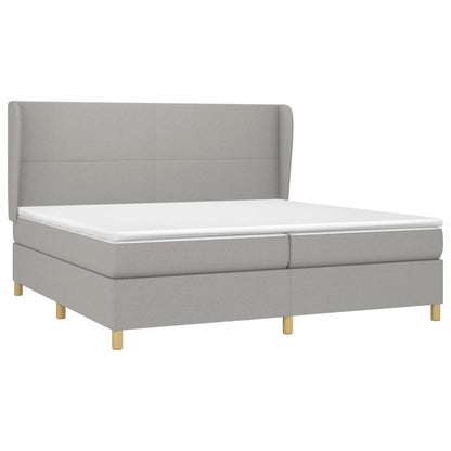 Giroletto a Molle con Materasso Grigio Chiaro 200x200cm Tessuto | homemem39