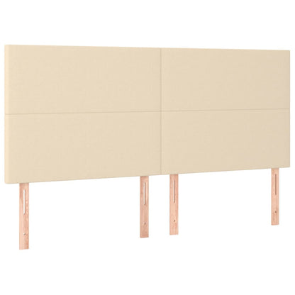 Giroletto a Molle con Materasso Crema 200x200 cm in Tessuto | homemem39