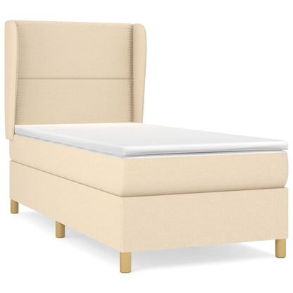 Giroletto a Molle con Materasso Crema 90x190 cm in Tessuto | homemem39