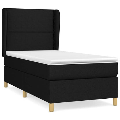 Giroletto a Molle con Materasso Nero 90x200 cm in Tessuto | homemem39