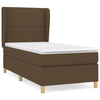 Giroletto a Molle con Materasso Marrone Scuro 90x200 cm Tessuto | homemem39
