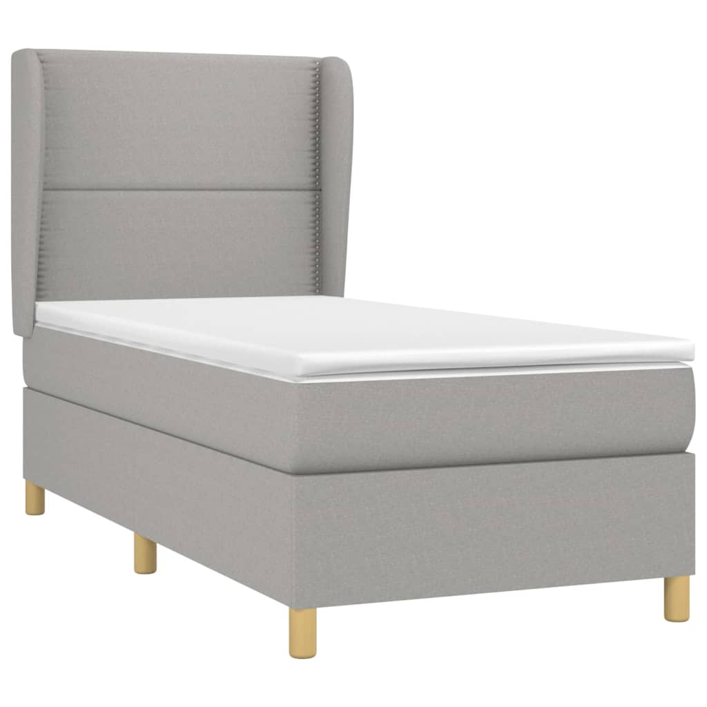 Giroletto a Molle con Materasso Grigio Chiaro100x200 cm Tessuto | homemem39