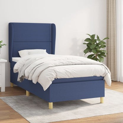 Giroletto a Molle con Materasso Blu 100x200 cm in Tessuto | homemem39