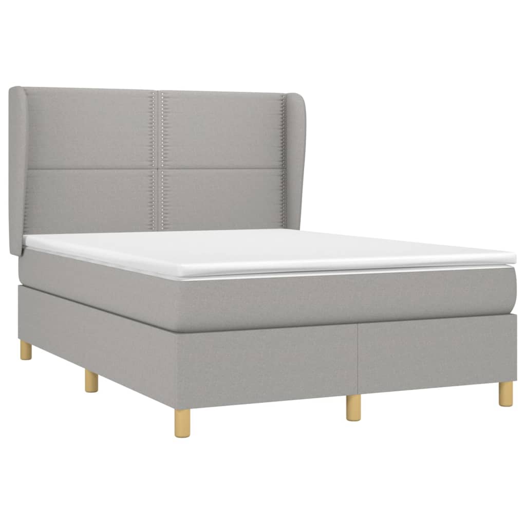Giroletto a Molle con Materasso Grigio Chiaro 140x190cm Tessuto | homemem39