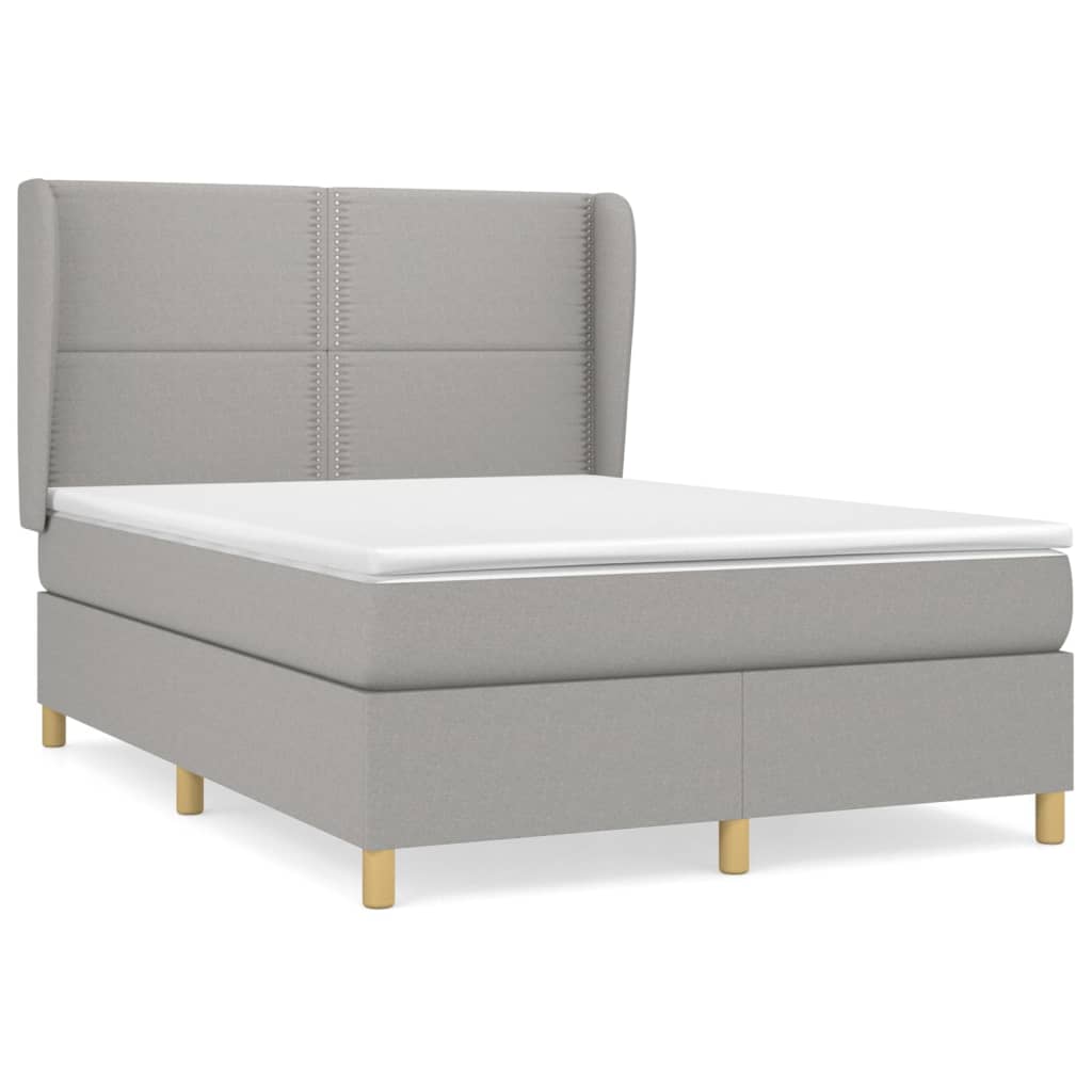 Giroletto a Molle con Materasso Grigio Chiaro 140x200cm Tessuto | homemem39