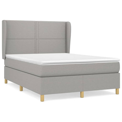 Giroletto a Molle con Materasso Grigio Chiaro 140x200cm Tessuto | homemem39