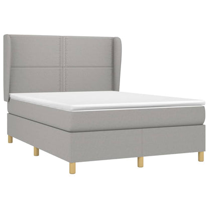 Giroletto a Molle con Materasso Grigio Chiaro 140x200cm Tessuto | homemem39