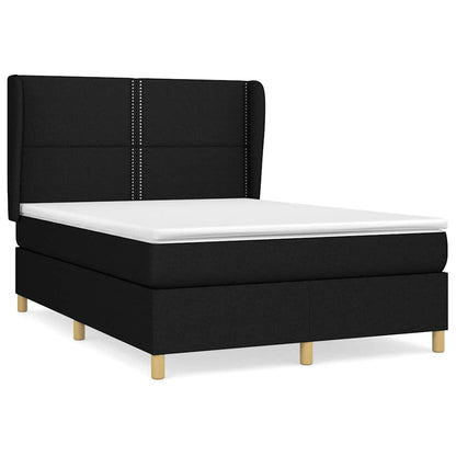 Giroletto a Molle con Materasso Nero 140x200 cm in Tessuto | homemem39