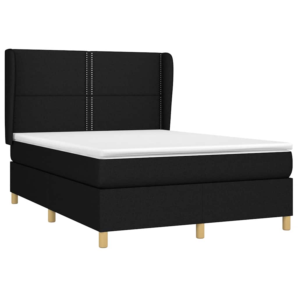Giroletto a Molle con Materasso Nero 140x200 cm in Tessuto | homemem39