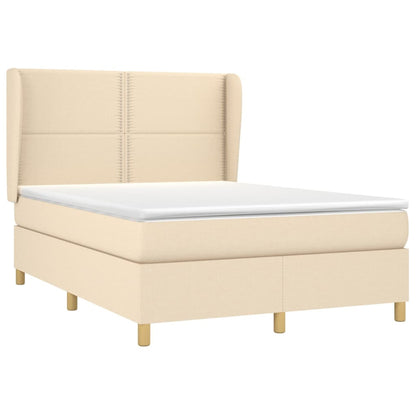 Giroletto a Molle con Materasso Crema 140x200 cm in Tessuto | homemem39