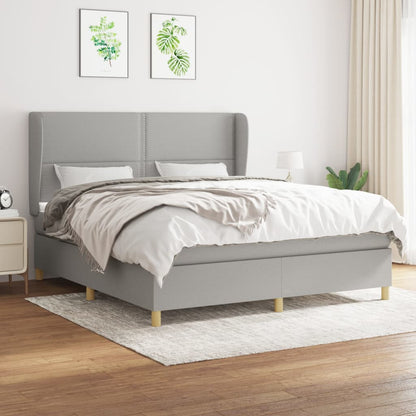 Giroletto a Molle con Materasso Grigio Chiaro180x200 cm Tessuto | homemem39