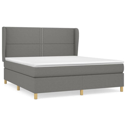 Giroletto a Molle con Materasso Grigio Scuro 180x200 cm Tessuto | homemem39