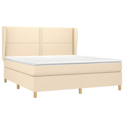 Giroletto a Molle con Materasso Crema 180x200 cm in Tessuto | homemem39