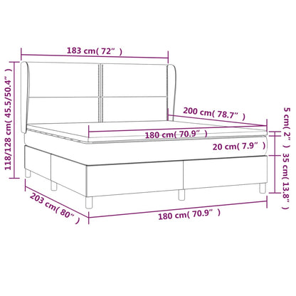 Giroletto a Molle con Materasso Crema 180x200 cm in Tessuto | homemem39