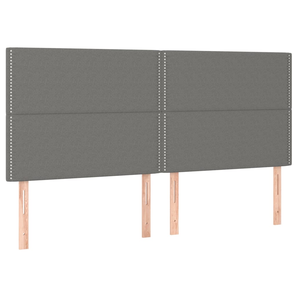 Giroletto a Molle con Materasso Grigio Scuro 200x200 cm Tessuto | homemem39