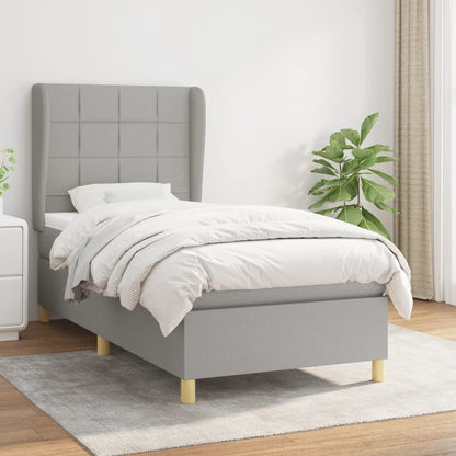 Giroletto a Molle con Materasso Grigio Chiaro 90x190 cm Tessuto | homemem39