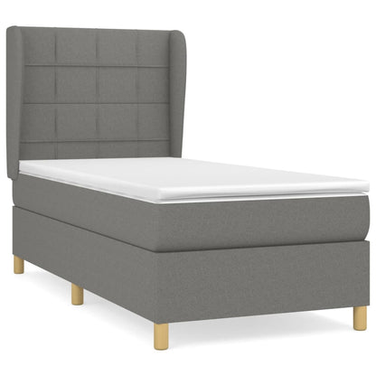 Giroletto a Molle con Materasso Grigio Scuro 90x190 cm Tessuto | homemem39
