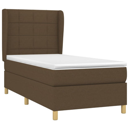 Giroletto a Molle con Materasso Marrone Scuro 90x190cm Tessuto | homemem39