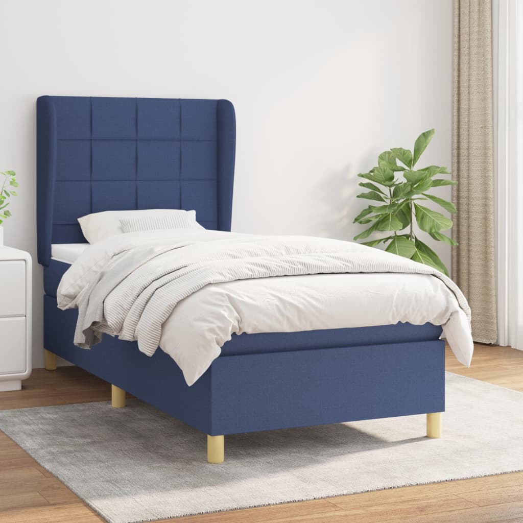 Giroletto a Molle con Materasso Blu 90x190 cm in Tessuto | homemem39