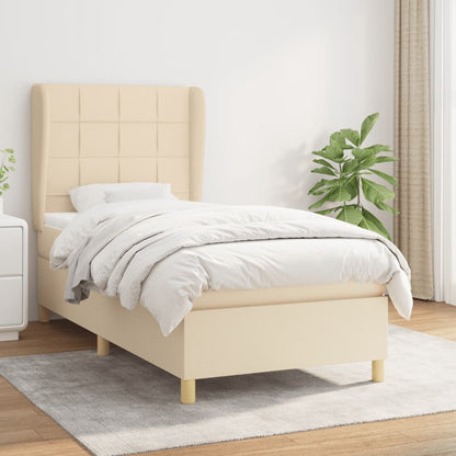 Giroletto a Molle con Materasso Crema 90x200 cm inTessuto | homemem39