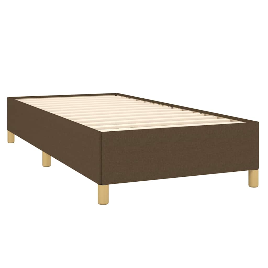 Giroletto a Molle con Materasso Marrone Scuro 100x200cm Tessuto
