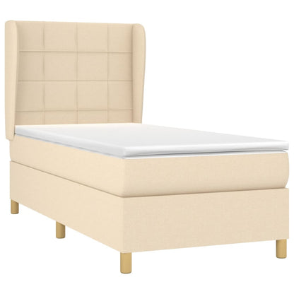 Giroletto a Molle con Materasso Crema 100x200 cm in Tessuto | homemem39
