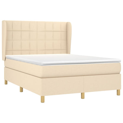 Giroletto a Molle con Materasso Crema 140x19 cm in Tessuto | homemem39