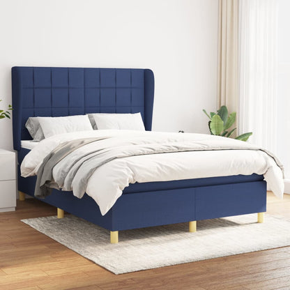 Giroletto a Molle con Materasso Blu 140x190 cm in Tessuto | homemem39