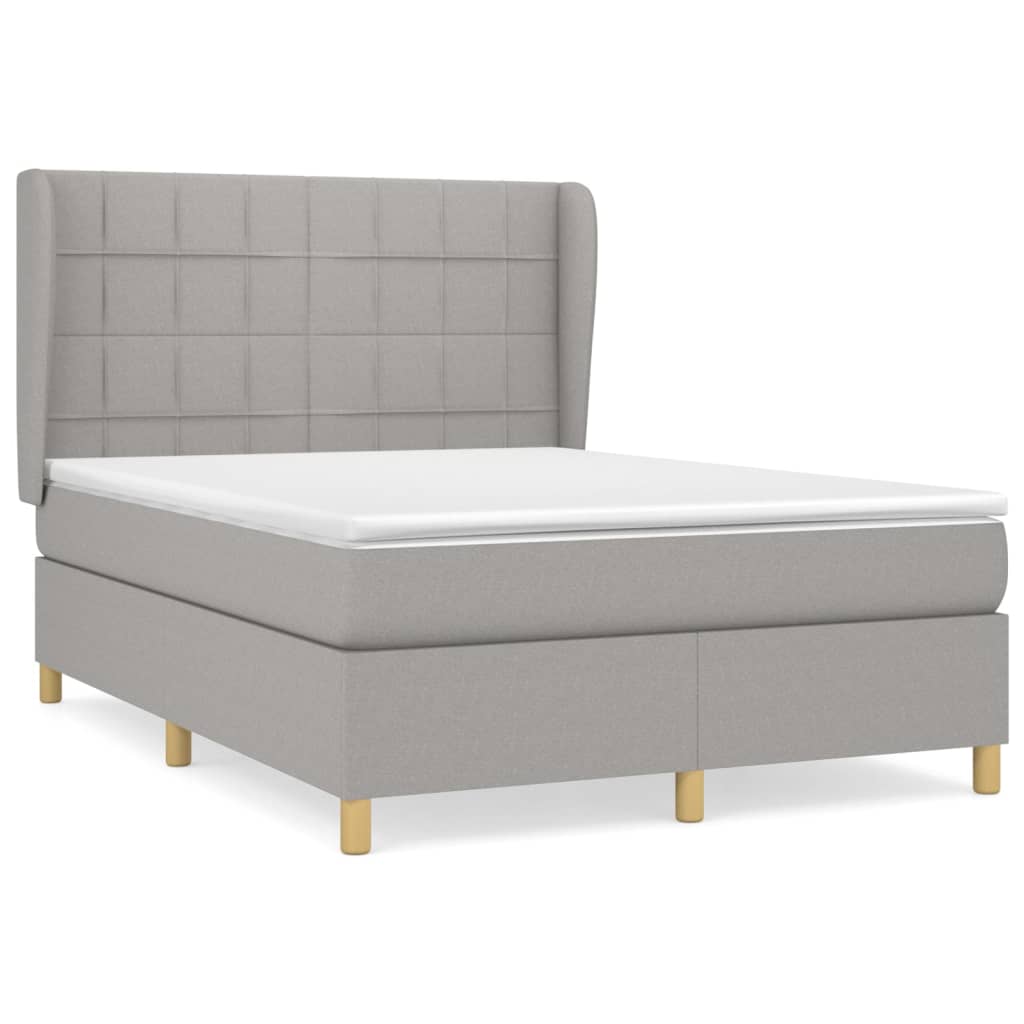 Giroletto a Molle con Materasso Grigio Chiaro 140x200cm Tessuto | homemem39