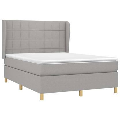 Giroletto a Molle con Materasso Grigio Chiaro 140x200cm Tessuto | homemem39