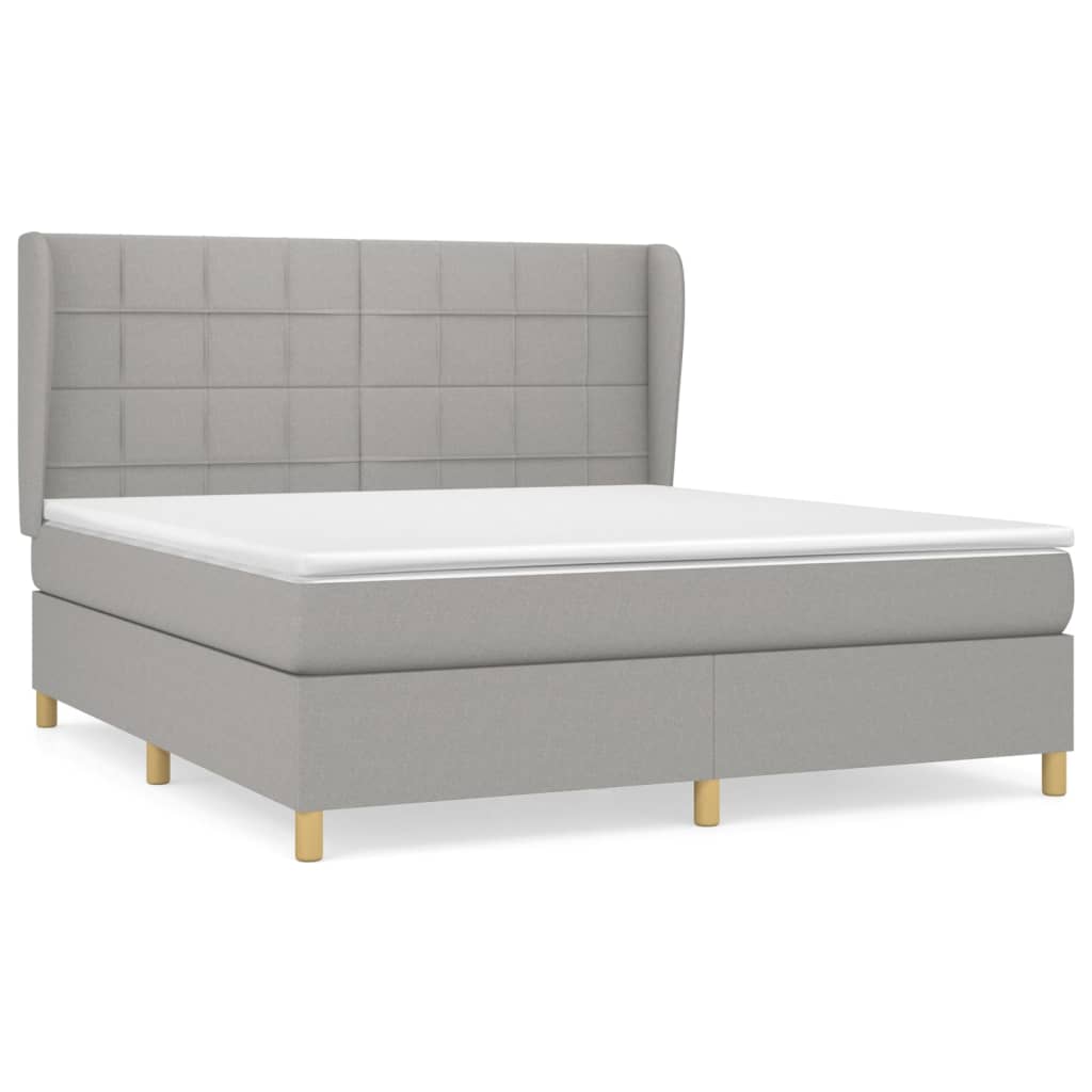 Giroletto a Molle con Materasso Grigio Chiaro160x200 cm Tessuto | homemem39