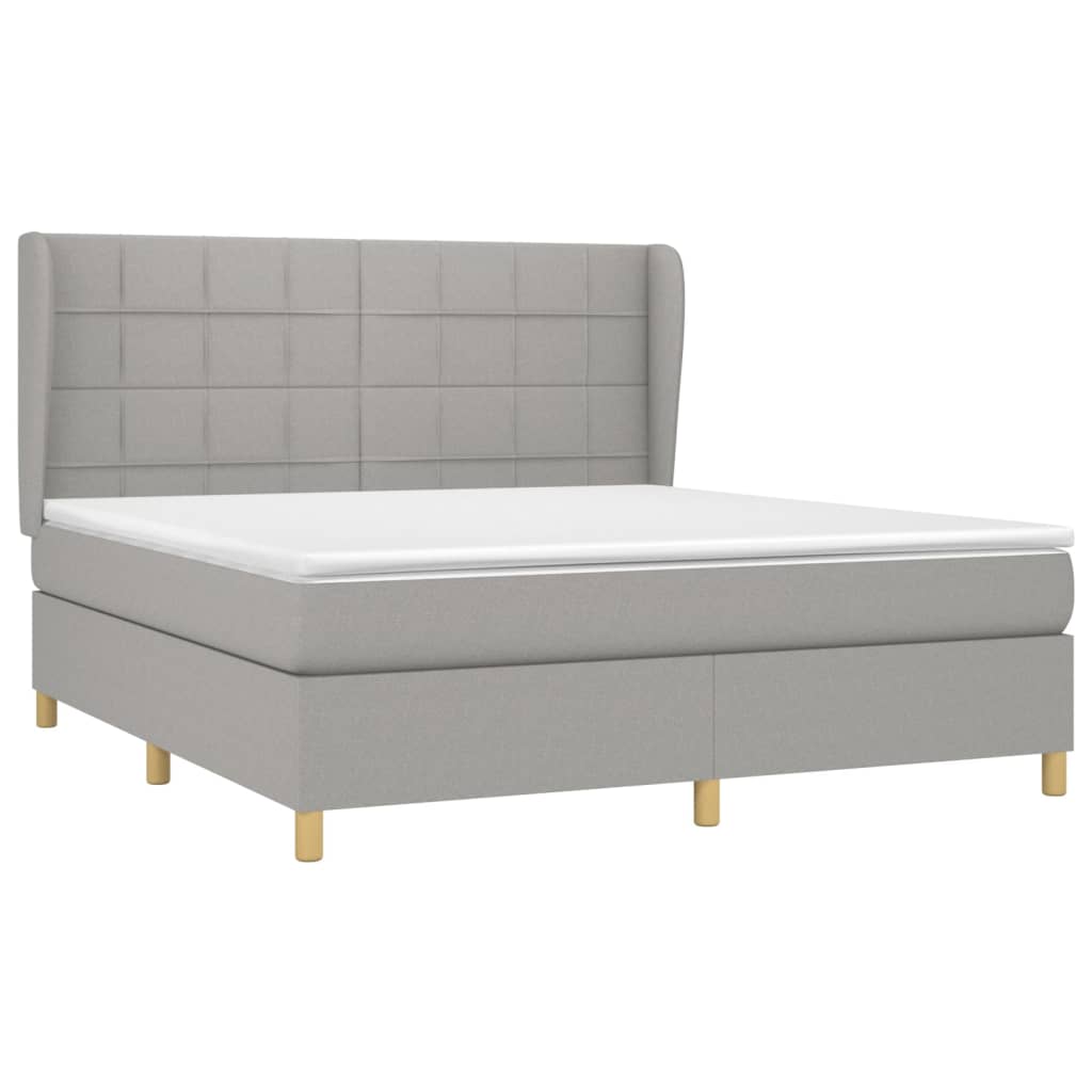 Giroletto a Molle con Materasso Grigio Chiaro160x200 cm Tessuto | homemem39