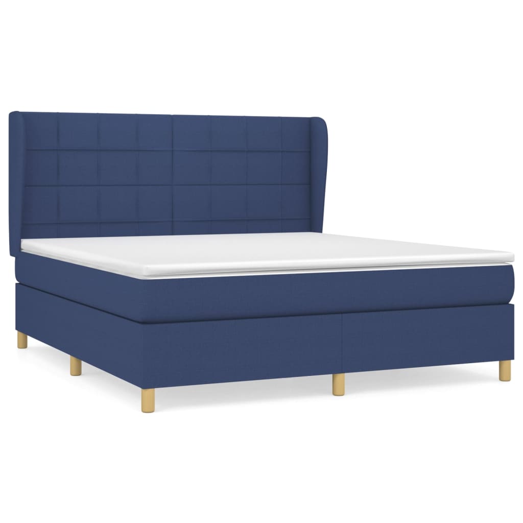 Giroletto a Molle con Materasso Blu 160x200 cm in Tessuto | homemem39