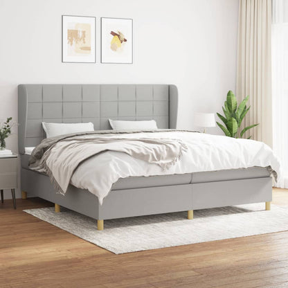 Giroletto a Molle con Materasso Grigio Chiaro 200x200cm Tessuto | homemem39